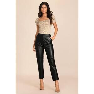 Lulus Open Minded Black Vegan Leather Pants - Size S